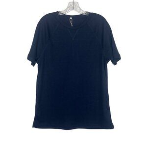 NITAGUTE Short Sleeve Waffle Knit Shirt Mens Medium Navy Blue New